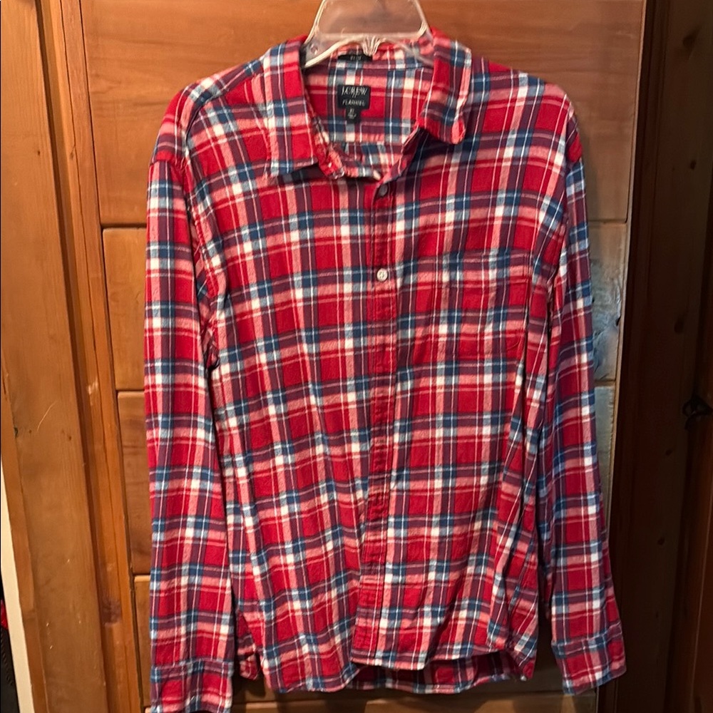 J. Crew Red and Blue Plaid Button-Down Shirt